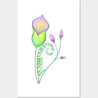 pink flowers Posters and Art